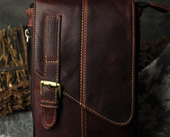 Mens Leather Small Side Bag COURIER BAGs Waist Pouch Holster Belt Case Belt Pouch for Men