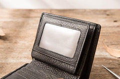 Braided Leather Mens Small Wallets Bifold billfold Slim Front Pocket Wallet for Men