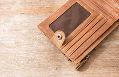 Cool Leather Mens Trifold Slim Front Pocket Wallets billfold Small Wallet for Men