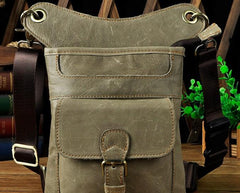 Cool Biker Leather Drop Leg Bag Mens Belt Pouch Waist Bag Shoulder Bag for Men