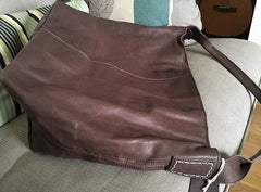 Vintage LEATHER WOMENs Large Bucket SHOULDER BAG Barrel Purse FOR WOMEN