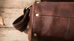 Cool Small Mens Leather Barrel Bag Messenger Bags Shoulder Bags  for Men