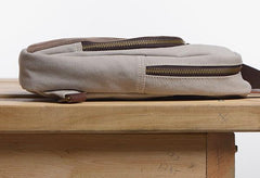 Cool Canvas Gray Mens Sling Bag Chest Bag One Shoulder Pack for men