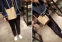 Handmade Genuine Leather Bucket Bag Purse Crossbody Bag Shoulder Bag Purse For Women - EverHandmade
