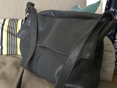 Vintage WOMENs LEATHER Large Messenger Bag Shoulder Bag Purse FOR WOMEN