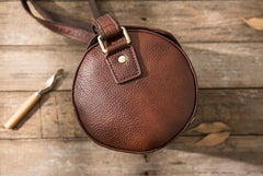 Cool Small Mens Leather Barrel Bag Messenger Bags Shoulder Bags  for Men