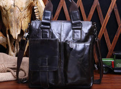 Vintage Coffee Leather Mens Briefcase Laptop Bag Business Bags Work Bag for Men