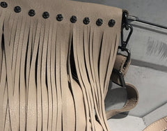 Vintage WOMENs LEATHER Tassels Shoulder Bag Handmade Crossbody Purse With tassels