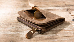 Cool Canvas Mens Small Wallet Bifold Vintage billfold Wallets for Men