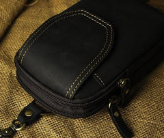 Small Mens Leather Belt Pouch Holsters Belt Cases Cell Phone Waist Pouch for Men