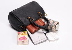 Vintage LEATHER WOMEN Mini Boston Handbag Purse SHOULDER BAG Purses FOR WOMEN