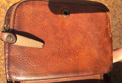 Handmade Genuine Rock Punk Leather Mens Cool Long Wallet Wristlet Bifold Clutch Wallet for Men