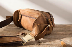 Vintage Leather Fanny Packs Mens Waist Bag Hip Pack Belt Bag for Men
