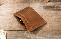 Leather Mens Slim Card Holder Front Pocket Wallets Card Wallet for Men