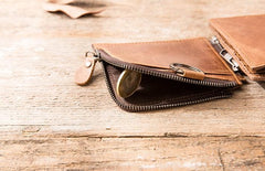 Cool Leather Mens Trifold Slim Front Pocket Wallets billfold Small Wallet for Men