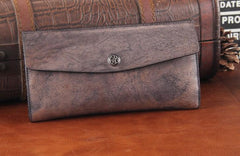 Handmade Leather Mens Clutch Cool Braided Wallet Clutch Wristlet Wallet for Men