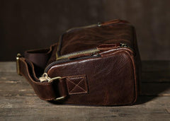 Leather Mens Cool Shoulder Bag Barrel Bag Messenger Bag for men