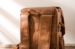 Cool Brown Mens Leather Backpacks Travel Backpacks Laptop Backpack for men