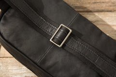 Leather Mens Black Shoulder Sling Backpack Sling Bag Sling Backpack for men