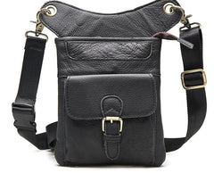 Cool Biker Leather Drop Leg Bag Mens Belt Pouch Waist Bag Shoulder Bag for Men