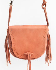 Stlyish WOMENs LEATHER Tassels Shoulder Bag Saddle Crossbody Purse With tassels