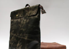 Cool Black Mens Leather Backpack Travel Backpacks School Backpacks for men