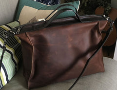 Vintage WOMENs LEATHER Work Handbag Shoulder Briefcase Purse FOR WOMEN