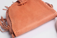 Stlyish WOMENs LEATHER Tassels Shoulder Bag Saddle Crossbody Purse With tassels