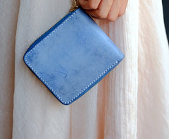 Handmade LEATHER Womens Zipper Small Wallet Leather Wristlet Small Wallet FOR Women
