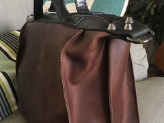 Vintage WOMENs LEATHER Work Handbag Shoulder Briefcase Purse FOR WOMEN