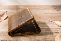 Cool Handmade Leather Mens Small Wallets Bifold Vintage billfold Wallet for Men