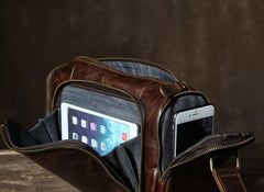 Leather Mens Cool Shoulder Bag Barrel Bag Messenger Bag for men