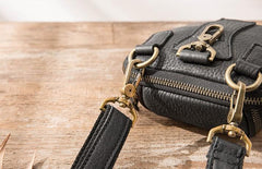 Black Leather Belt Pouch Mens Waist Bag Shoulder Bag for Men