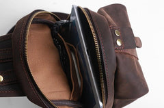 Cool Leather Mens Sling Bag Shoulder Sling Bag Chest Bag for men