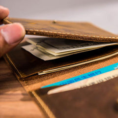 Leather Men Slim Small Wallet Bifold Small Vintage billfold Wallet for Men