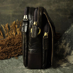 Small Mens Leather Belt Pouch Side Bag Belt Case Waist Pouch Holster for Men