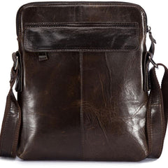 Cool Brown Leather Mens Tablet Messenger Bag Small Side Bag Mini Messenger Bag For Men