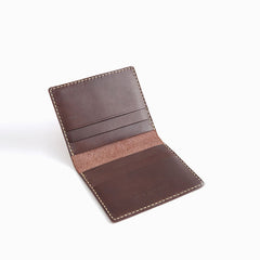 Handmade Leather Mens Slim License Wallet Front Pocket Wallet Slim Card Wallet for Men
