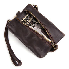 Small Leather Men's Key Wallet Car Key Holder Coin Wallet Change Holder For Men
