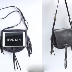 Stlyish WOMENs LEATHER Tassels Shoulder Bag Saddle Crossbody Purse With tassels