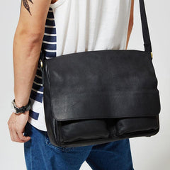 Handmade Leather Mens Cool Shoulder Bags Messenger Bag for men