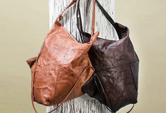 Genuine Leather Unique Handmade Handbag Tote Geometric Shoulder Bag Purse For Women Leather Shopper Bag - EverHandmade