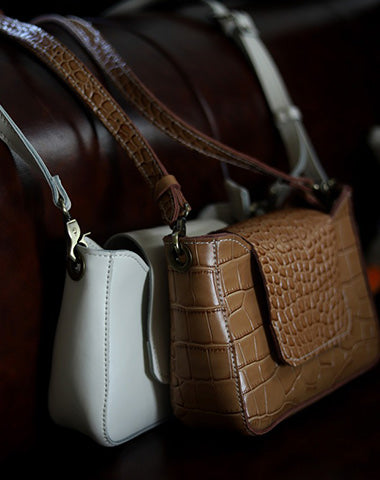 LEATHER Side Bag WOMEN Crocodile Pattern SHOULDER BAG Small Crossbody Purse FOR WOMEN