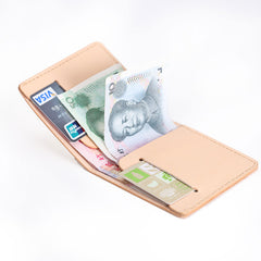 Handmade Leather Slim Black Red Womens Mens Bifold Small Wallet billfold Wallets for Men