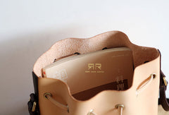 Handmade Leather bucket purse for women crossbody bag leather shoulder bag - EverHandmade