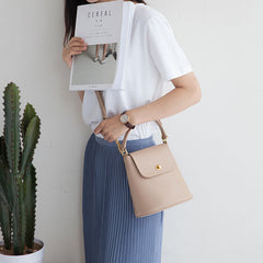 Cute Leather Womens Stylish Bucket Handbag Crossbody Purse Barrel Shoulder Bag for Women