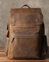 Leather Mens Cool Brown Backpacks Large Travel Backpacks School Backpacks for men