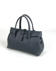 Womens Navy Work Leather Handbag Purse Leather Gray Work Shoulder Bag Handbag Purse for Ladies