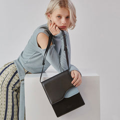 Stylish Leather White Black Womens Shoulder Bag Crossbody Bag Purse for Women