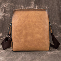 Vintage Coffee LEATHER MEN'S Small Side bag - Open View